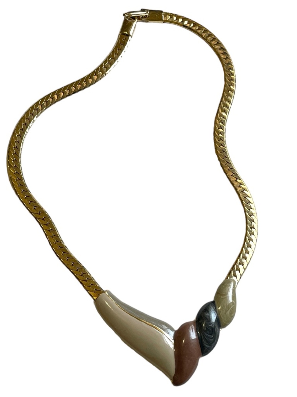 Vintage Enameled Pendant Necklace